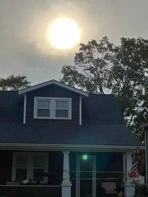 The sun's brilliant glow illuminates a quiet home.